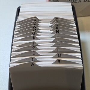 Durable Telindex Desk Vegas Rotating Address Card File Organizer A–Z